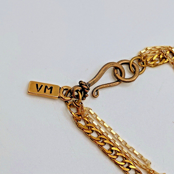 Vanessa Mooney Necklace Kismet Multi Strand Blue Stone Retired 16" - Picture 6 of 7